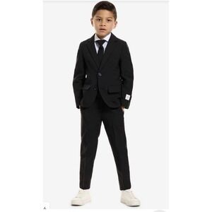 OppoSuits Boys Black Knight Suit Blazer, Pants and Tie, Size 2Y Toddler New